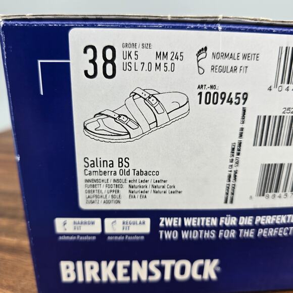 Birkenstock Salina BS Sandals Women's 7 38 Brown Leather Strappy Buckles Comfort - Picture 8 of 8